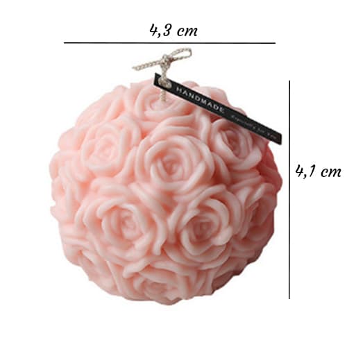 Silikonform Ljusformar - Rund Rosboll - H: 4,3 cm
