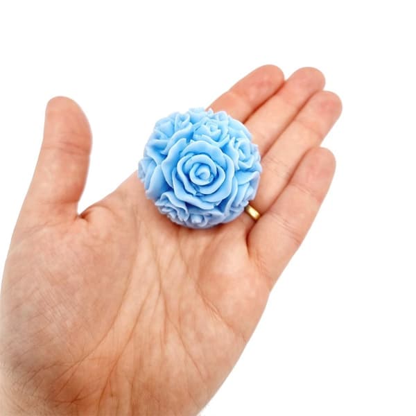 Silikonform Ljusformar - Rund Rosboll - H: 4,3 cm