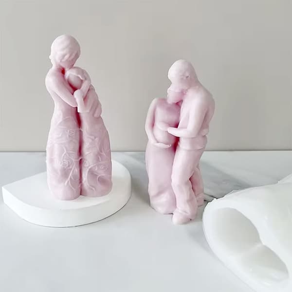 Silikonform Ljusformar - Flickor i Klänning - H: 10,3 cm
