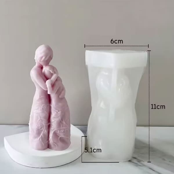 Silikonform Ljusformar - Flickor i Klänning - H: 10,3 cm