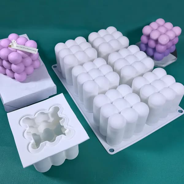 Silikonform Ljusformar - Bollkub Medium - 6-pack
