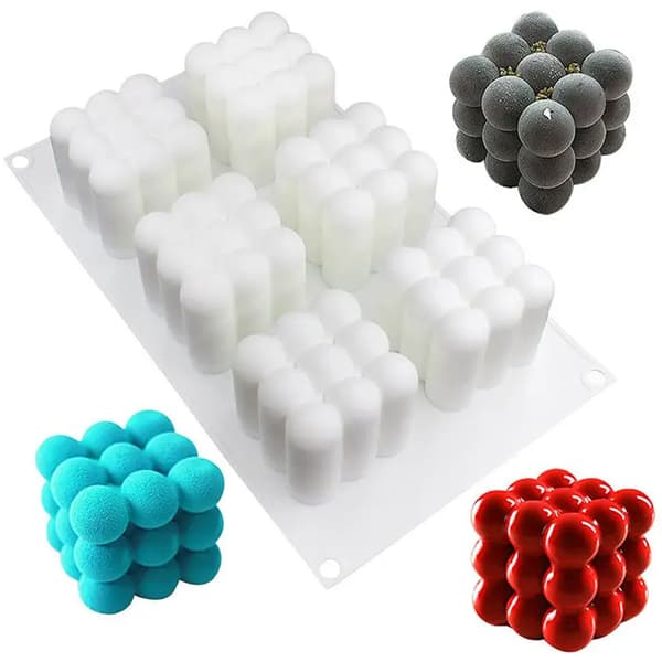 Silikonform Ljusformar - Bollkub Medium - 6-pack