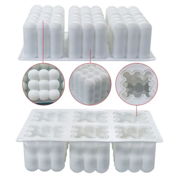 Silikonform Ljusformar - Bollkub Medium - 6-pack