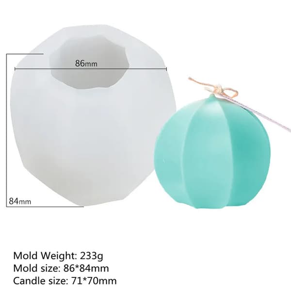 Silikonform Ljusformar - Klot No 33 - H: 7 cm