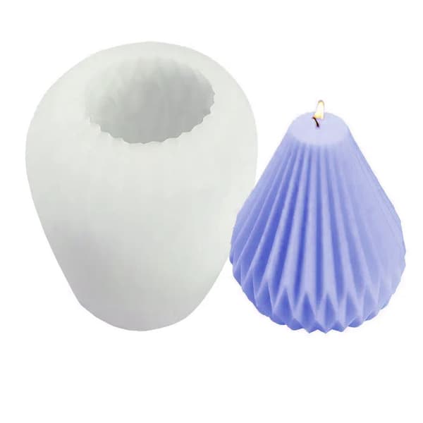 Silikonform Ljusformar - Plisserat Ljus - H: 7 cm
