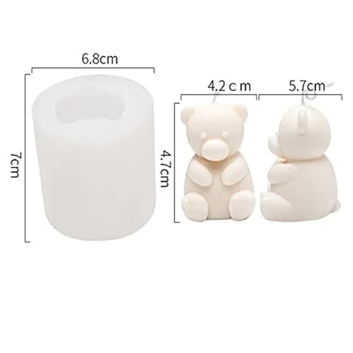 Silikonform Ljusformar - Teddybjörn - H: 4,7 cm