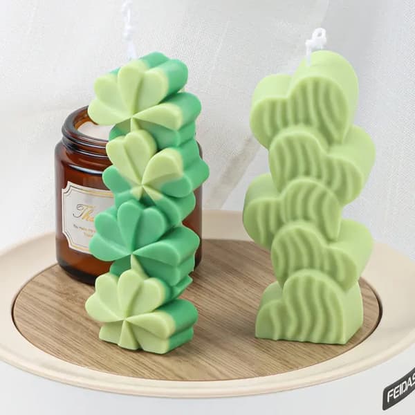 Silikonform Ljusformar - Fyrklöver i Höjd - H: 11,5 cm