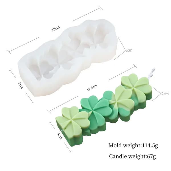 Silikonform Ljusformar - Fyrklöver i Höjd - H: 11,5 cm