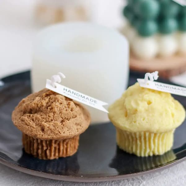 Silikonform Ljusformar - Muffin - Cupcake - H: 5 cm