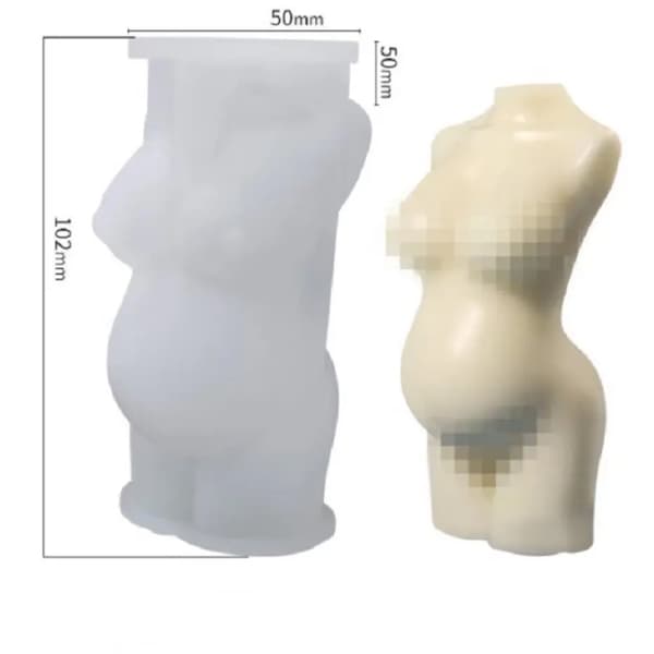 Silikonform Ljusformar - Gravid Kvinna - H: 11,8 cm