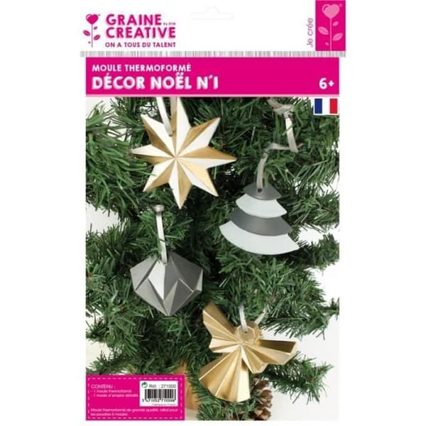 Termoformad form - Juldekoration N°1 - Diamant 6 cm - Stjärna 7 cm - Blandad
