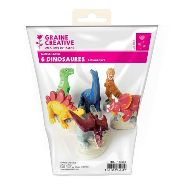 Latexform - DTM - Dinosaurier - 6 stycken - För barn från 6 år och uppåt