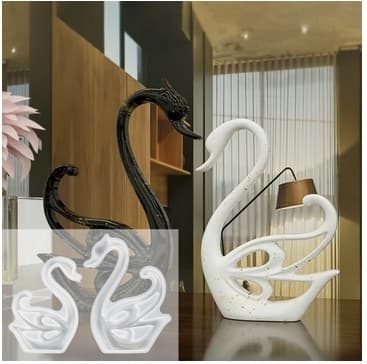 2-Pack 3D Swan Resin Forme Animal Swan Girl Form Letvægts støbeforme