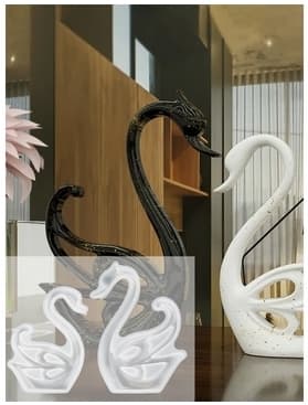 2-Pack 3D Swan Resin Forme Animal Swan Girl Form Letvægts støbeforme