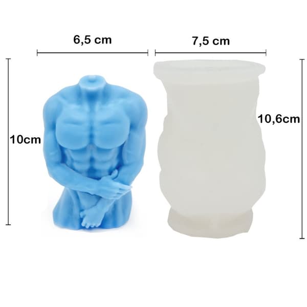 Silikonform Ljusformar - Manlig Torso - H: 10 cm