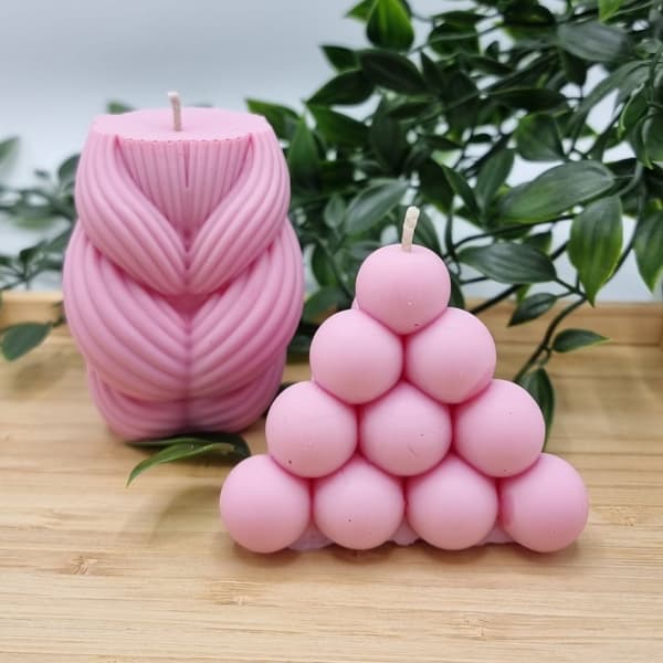 Silikonform Ljusformar - Twistad Fläta - H: 7,8 cm