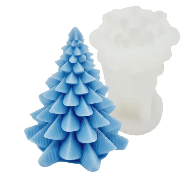 Silikonform Ljusformar - Julgran - H: 8 cm