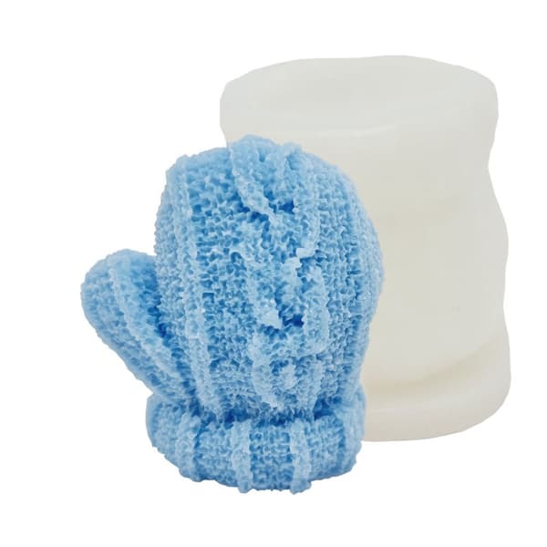 Silikonform Ljusformar - Stickad Vante - H: 7 cm