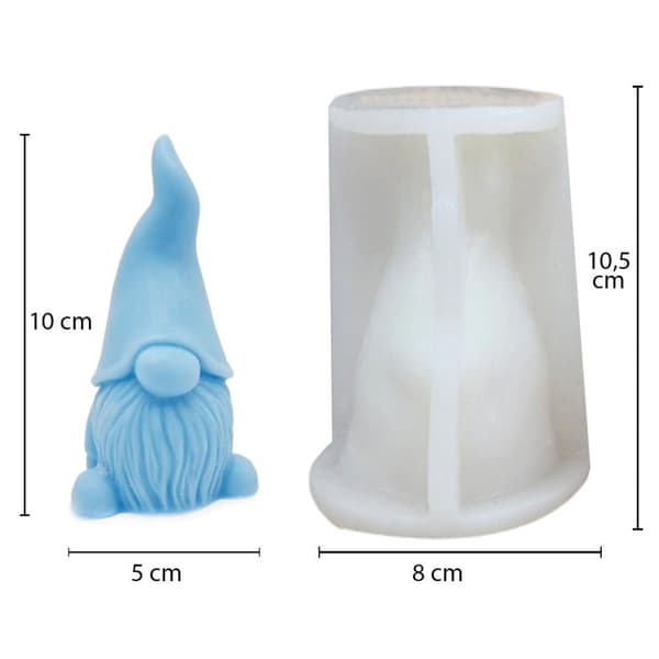 Silikonform Ljusformar - Tomtenisse - H: 10 cm