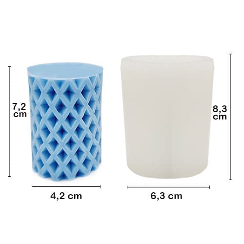 Silikonform Ljusformar - Blockljus Med Rutnät - H: 7,2 cm