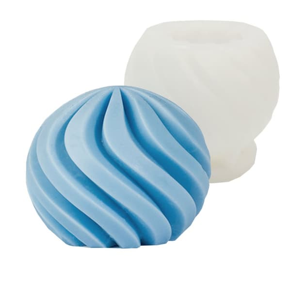 Silikonform Ljusformar - Spiral Boll - Dia: 8 cm