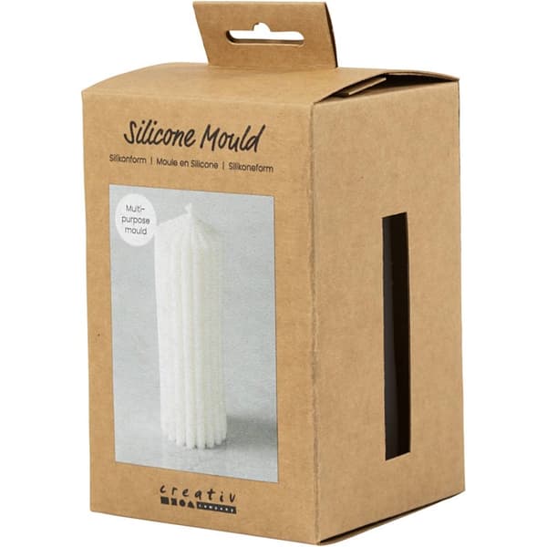 Silikonform Gjutform - Räfflad Cylinder - H: 12 cm