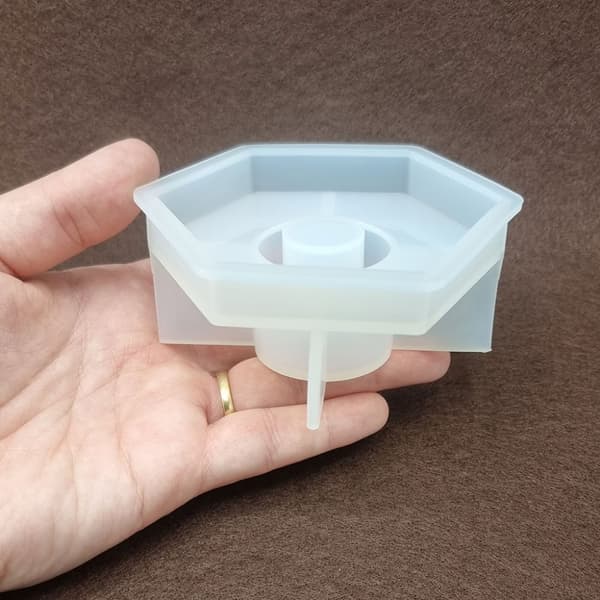 Silikonform Hexagon Ljusstake - 102x90 mm - Gjutform