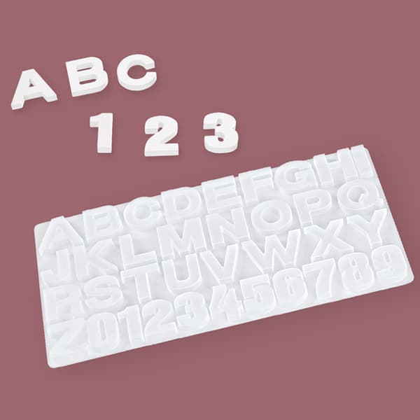 Silikonform Alfabet Och Siffror 4 cm - Gjutform