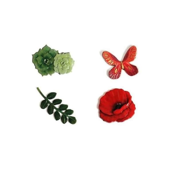 Silikonform - Ej specificerad - Blommor - 10 avtryck - 20,5x13,5cm - För polymerlera