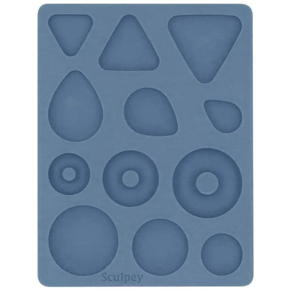 Flexibel silikonform - Sculpey - Cabochonform - Lätt att ta ut - För polymerlera - Blandad