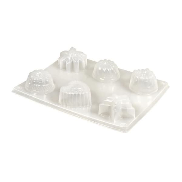 Petit fours form - RAYHER - 6 mönster - 4-4,5 cm diameter - Återanvändbar - Högkvalitativ LDPE