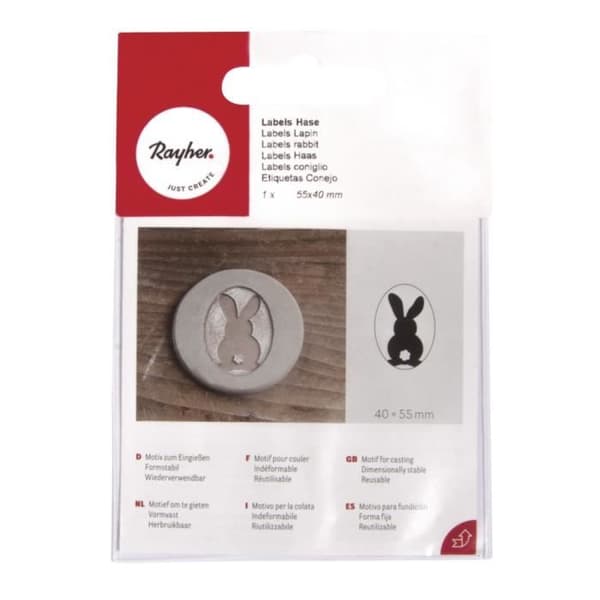 Etiketter Kanin, 55x40mm, oval, tab-bag 1st.