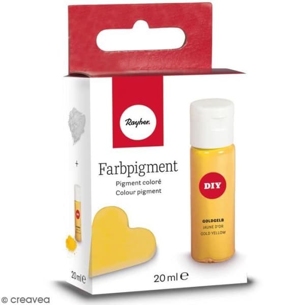 Färgad pigment för kreativ betong - Guldgul - 20 ml