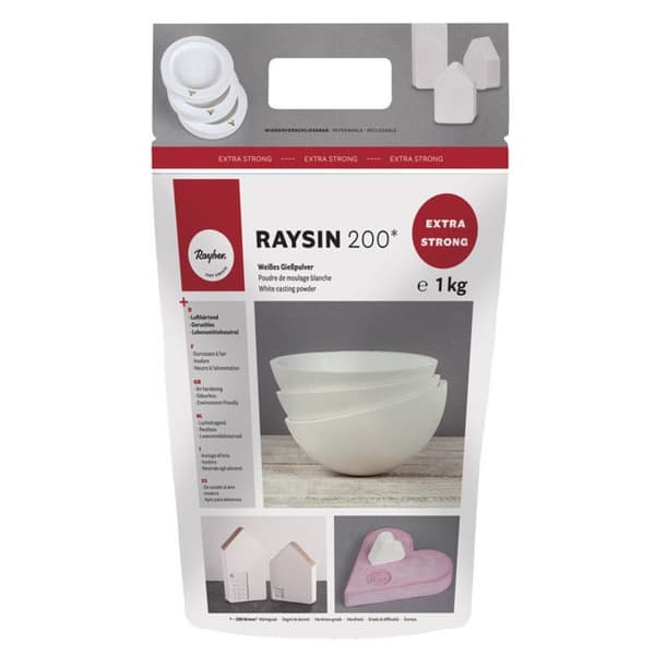 Moulding powder - Rayher - 200 - 1 kg - Vit - För att forma små föremål och platta dekorationer