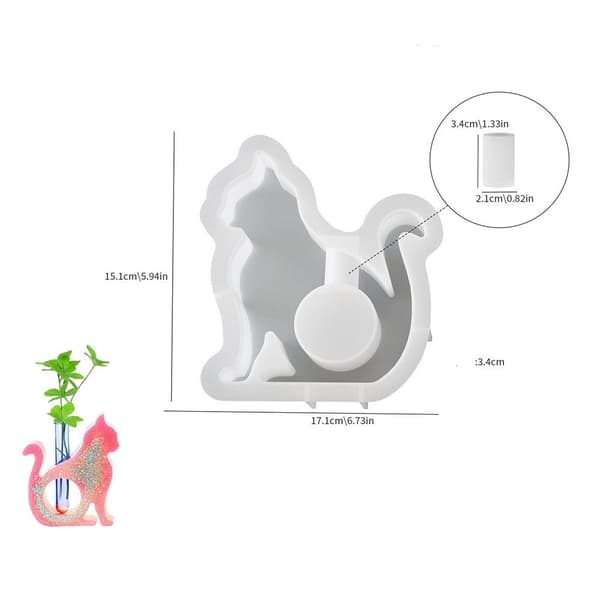 3D-kattformad silikonform – DIY-form för ljus och gips
