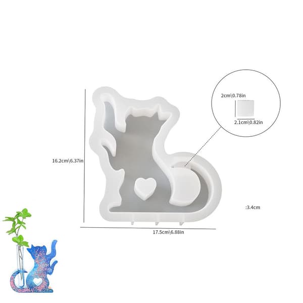 3D-kattformad silikonform – DIY-form för ljus och gips