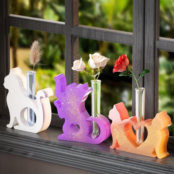 3D-kattformad silikonform – DIY-form för ljus och gips