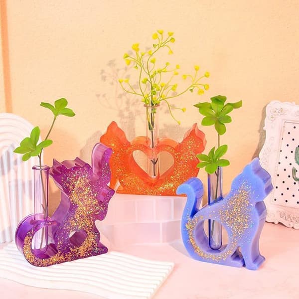 3D-kattformad silikonform – DIY-form för ljus och gips