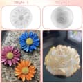 Miniatyrbillede 4 af 7: Moorle 2-pak silikone stearinlysforme - 3D blomstermønster med pæon og tusindfryd til DIY håndlavede duftlys, gips- og harpiksforme