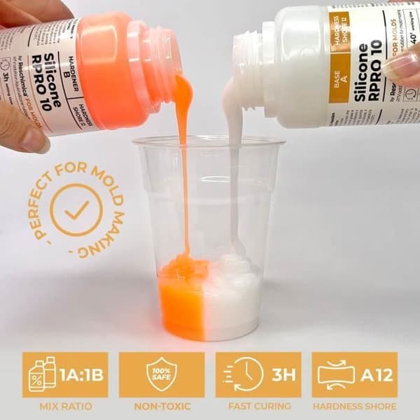 Silikongummi - R PRO - R PRO 10 - 1:1 - 2 kg - Mjukt och giftfritt