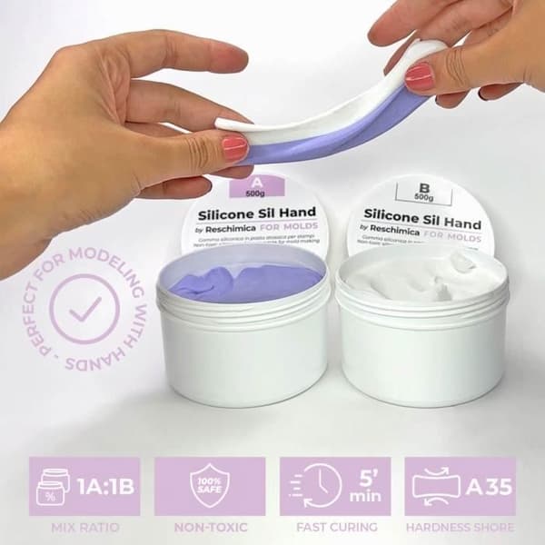 Silikonpasta - SIL HAND - 1 kg - Giftfri - Modellerbar - Snabbtorkande