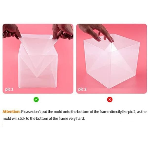 Pyramid Silikonform - Transparent Epoxi Stor plastram Pyramidform för gör-det-själv-hartshantverk