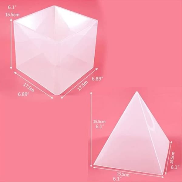 Pyramid Silikonform - Transparent Epoxi Stor plastram Pyramidform för gör-det-själv-hartshantverk