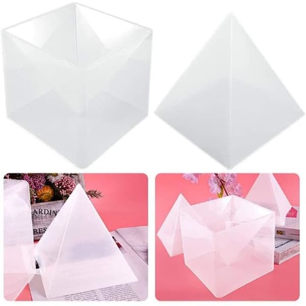 Pyramid Silikonform - Transparent Epoxi Stor plastram Pyramidform för gör-det-själv-hartshantverk