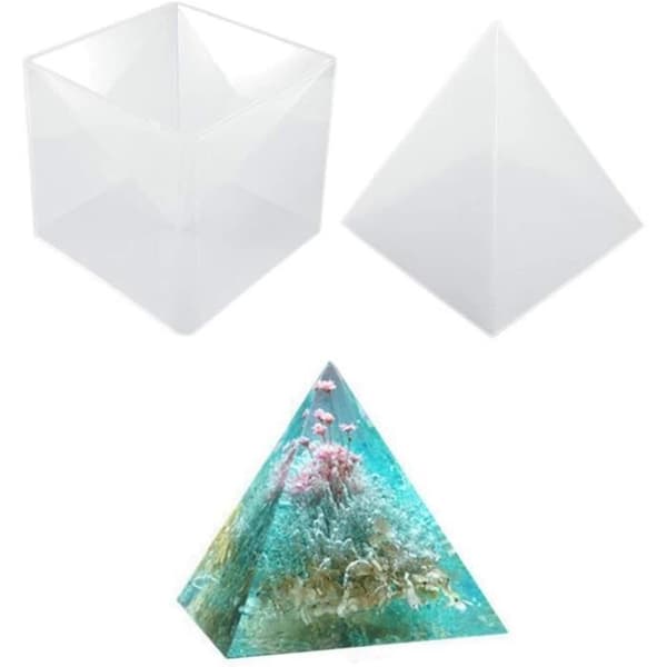 Pyramid Silikonform - Transparent Epoxi Stor plastram Pyramidform för gör-det-själv-hartshantverk