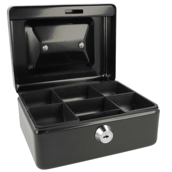 Westcott AC-E51000-ZW Kassalaatikko 152x120x79mm musta, muovinen sisäke, 6 lokeroa