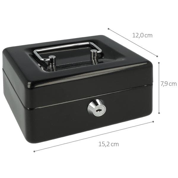 Westcott AC-E51000-ZW Kassalaatikko 152x120x79mm musta, muovinen sisäke, 6 lokeroa