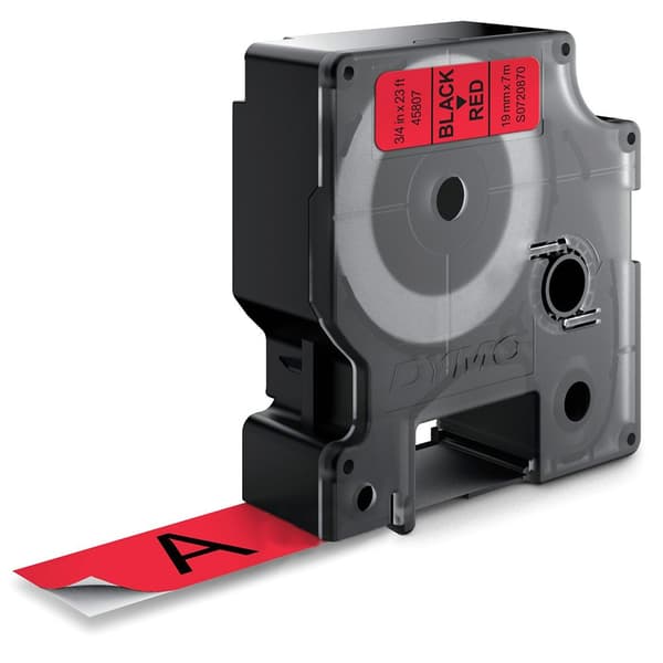 Dymo D1 Tape 19 Mm X 7 M Rød,Sort