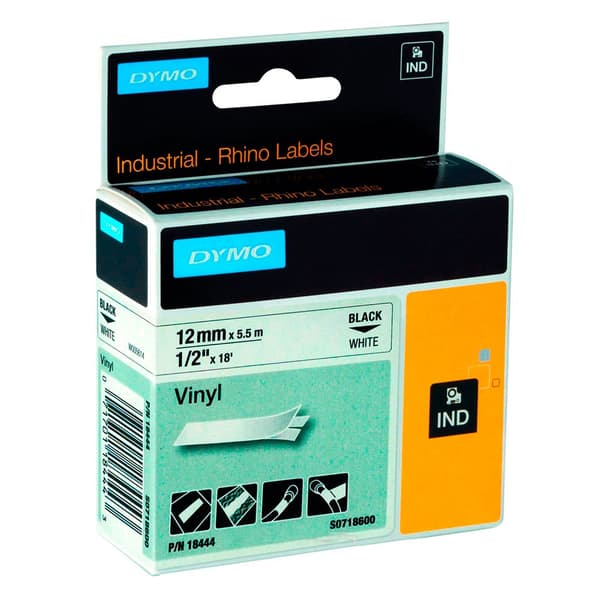 Dymo Rhino Label Ind. Vinyl 12 X5.5 M Transparent