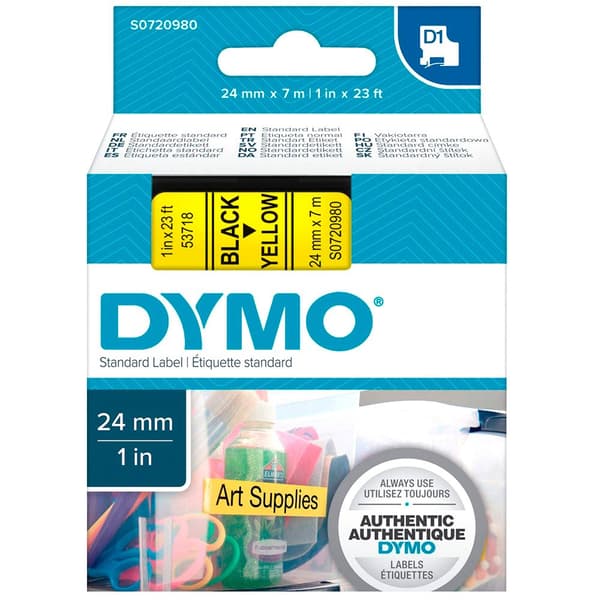 Dymo D1-etiketter 53718 Tejp 24 Mm Svart